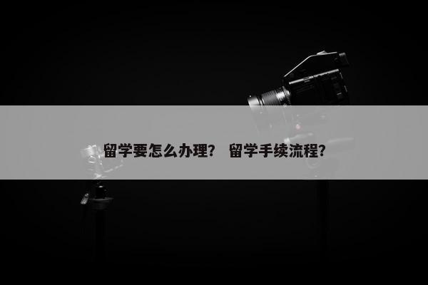 留学要怎么办理？ 留学手续流程？