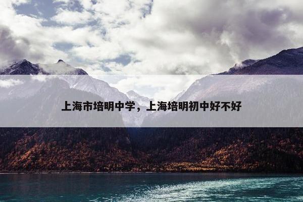 上海市培明中学，上海培明初中好不好
