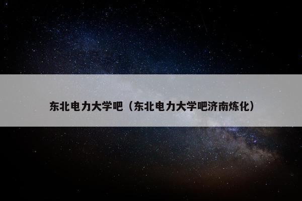 东北电力大学吧（东北电力大学吧济南炼化）