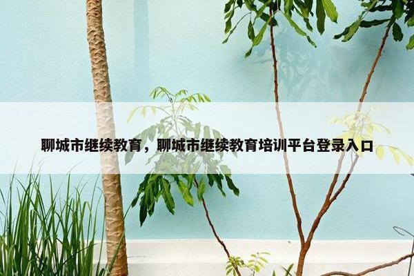 聊城市继续教育，聊城市继续教育培训平台登录入口
