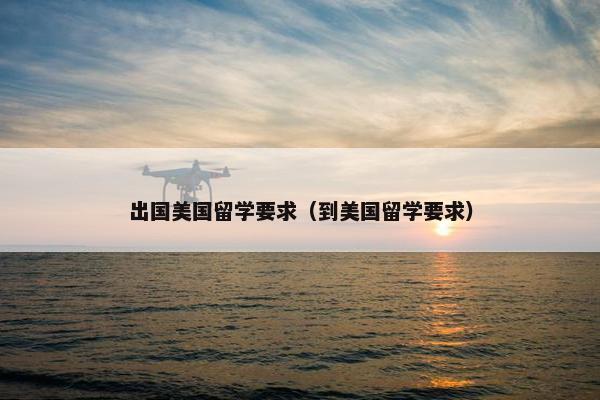 出国美国留学要求（到美国留学要求）