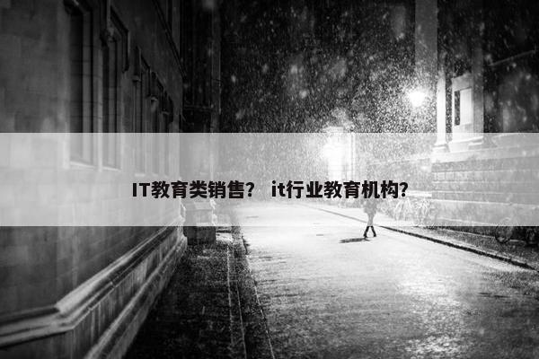 IT教育类销售？ it行业教育机构？