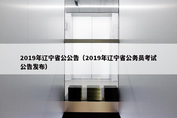 2019年辽宁省公公告（2019年辽宁省公务员考试公告发布）