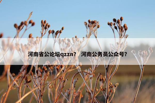 河南省公论坛qzzn？ 河南公务员公众号？