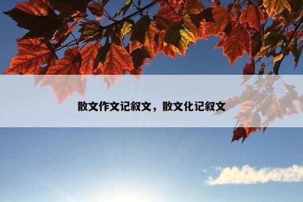 散文作文记叙文，散文化记叙文