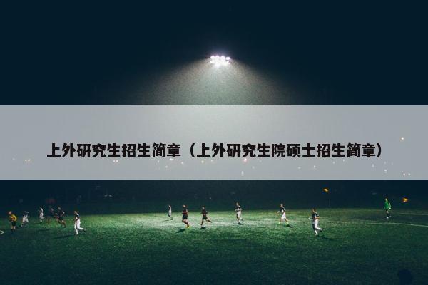 上外研究生招生简章（上外研究生院硕士招生简章）