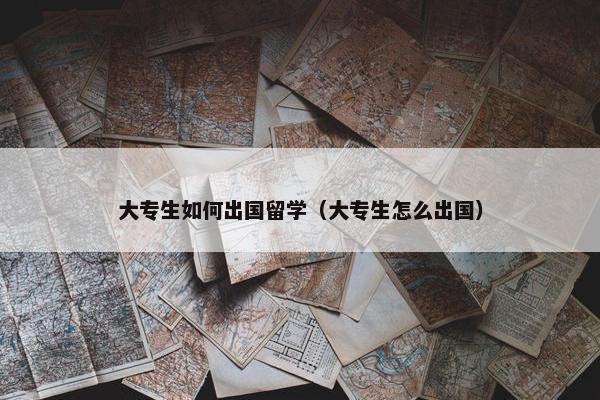 大专生如何出国留学（大专生怎么出国）