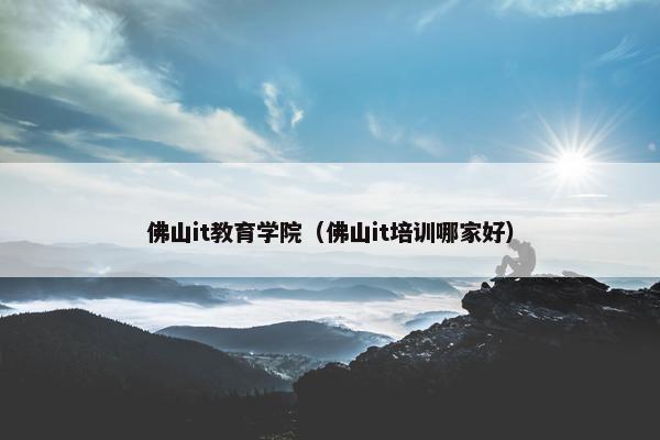 佛山it教育学院（佛山it培训哪家好）