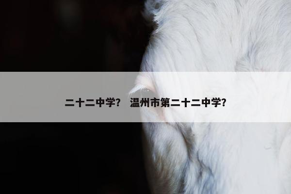二十二中学？ 温州市第二十二中学？