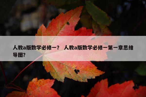 人教a版数学必修一？ 人教a版数学必修一第一章思维导图？