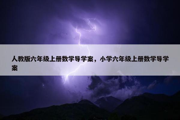 人教版六年级上册数学导学案，小学六年级上册数学导学案